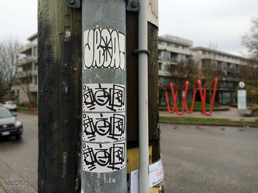 Jboat Sticker Graffiti Vancouver Canada. 